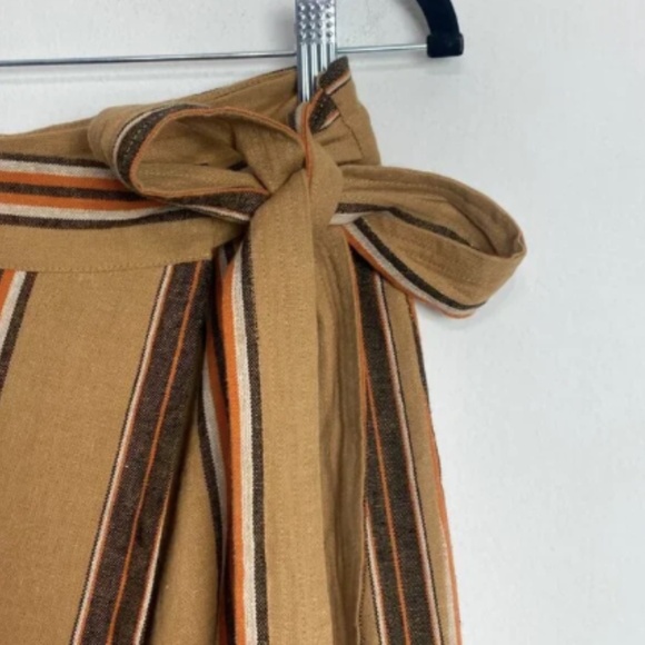 Worthington Linen Blend Midi Wrap Skirt Striped - size 6 - Picture 3 of 5